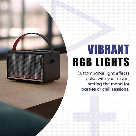 RTR BIC America A1 Elite Portable Bluetooth Speaker, 80W Loud, RGB, 15-Hour