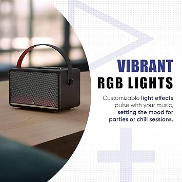 RTR BIC America A1 Elite Portable Bluetooth Speaker, 80W Loud, RGB, 15-Hour