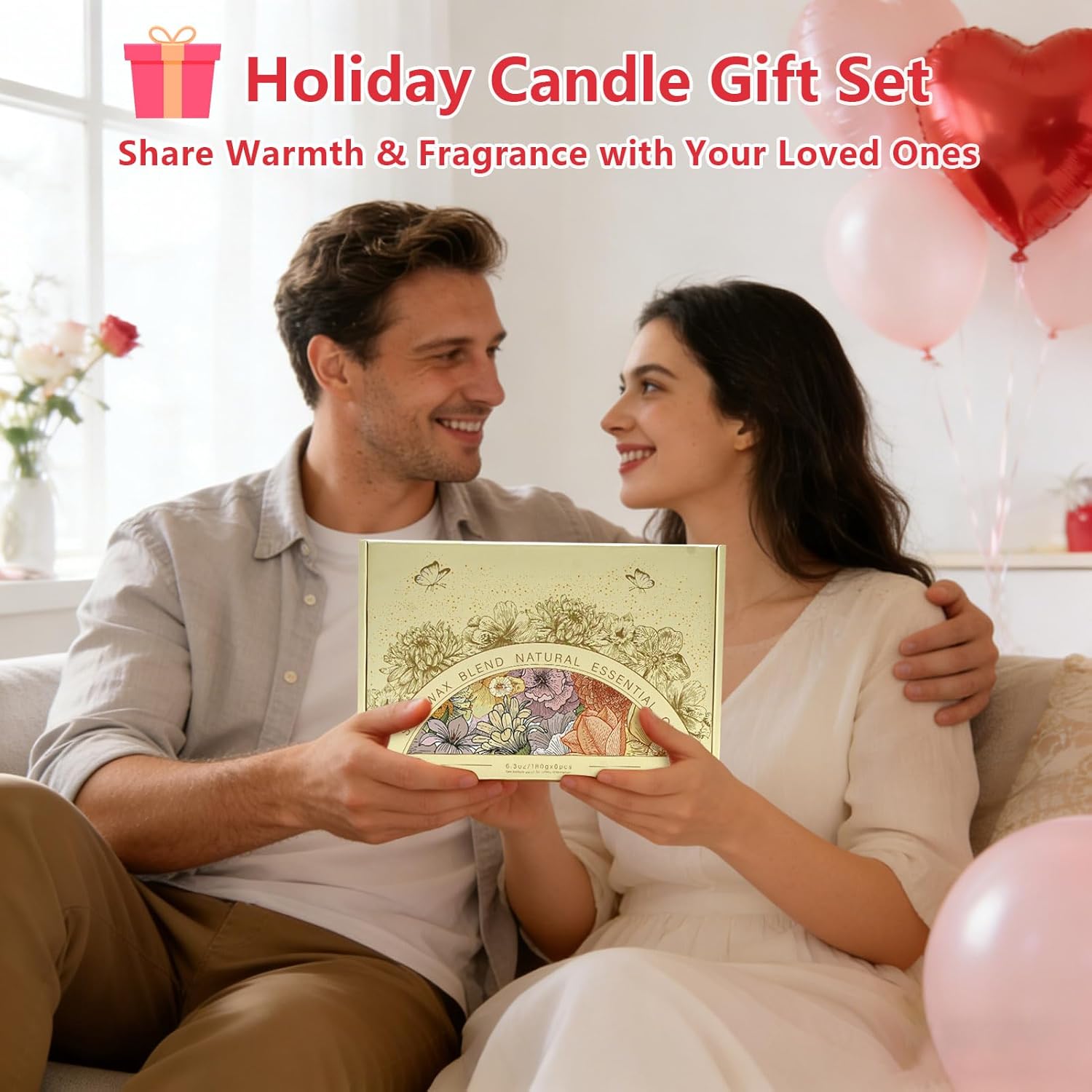 6 Pack Scented Candles Gift Set, Long Lasting Aromatherapy Candles for Home, 37.8 oz 300 Hour Burn, Lavender Jasmine Vanilla Sage Sandalwood Rose Eucalyptus Mint, Gifts for Women - Image 2