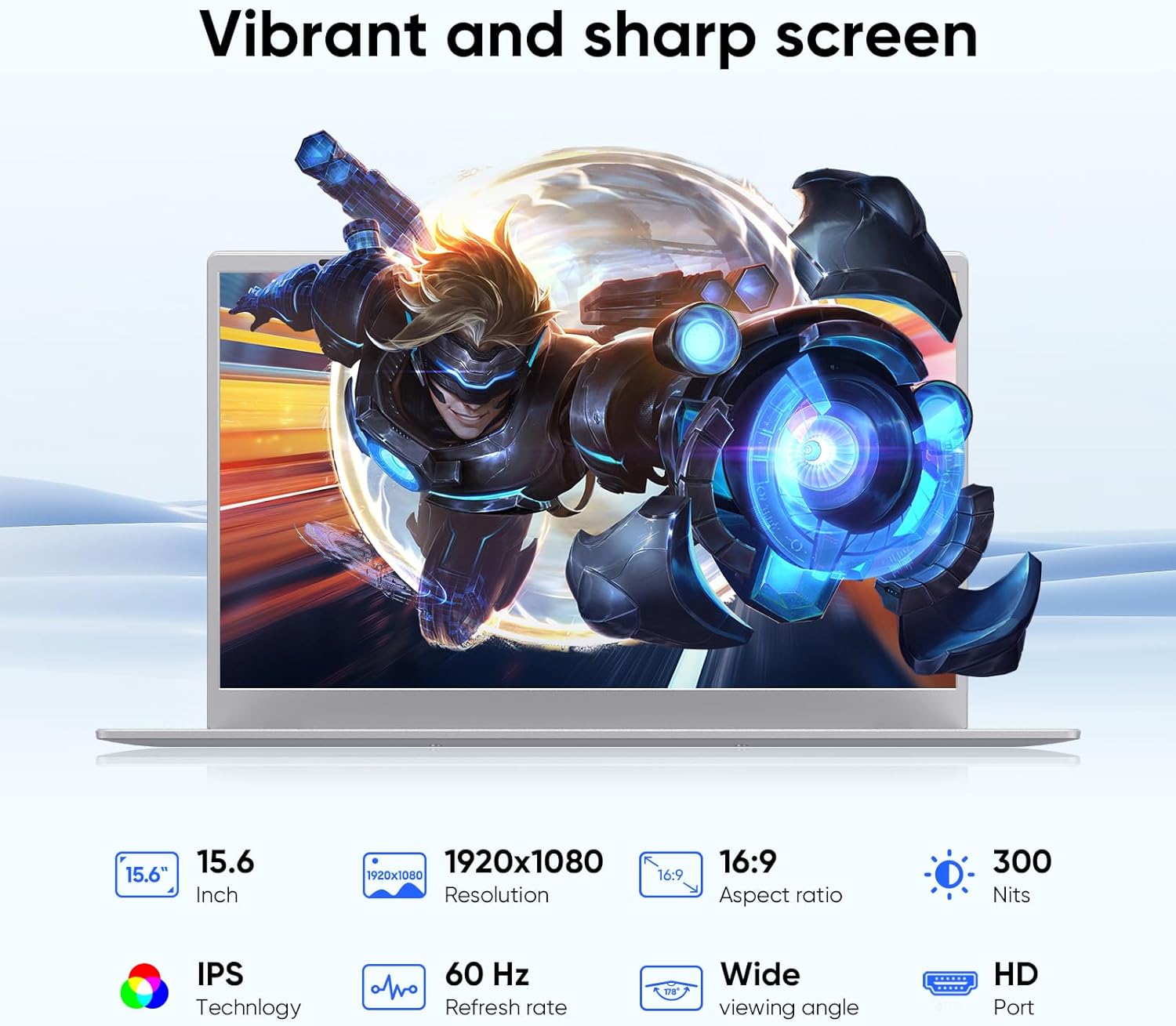 15.6" FHD IPS Laptop Computer, 16GB RAM 512GB SSD, Pentium Gold 6500Y (Up to 3.4GHz, Beats Core M3-8100Y), WiFi 5/BT 5.0, for Office & Online Courses