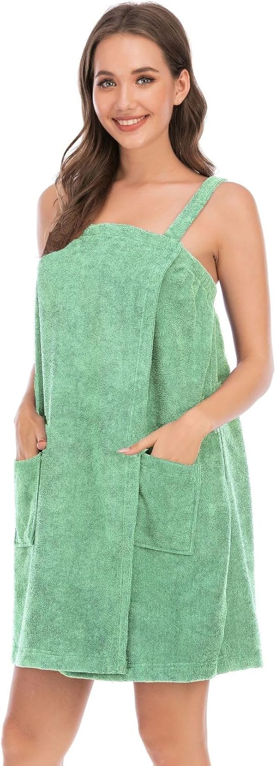 Women's Terry Cloth Towel Wrap Soft Tank After Shower Dress Bath Spa Cozy Absorbent Bath Robe Sleeveless Shower Wrap