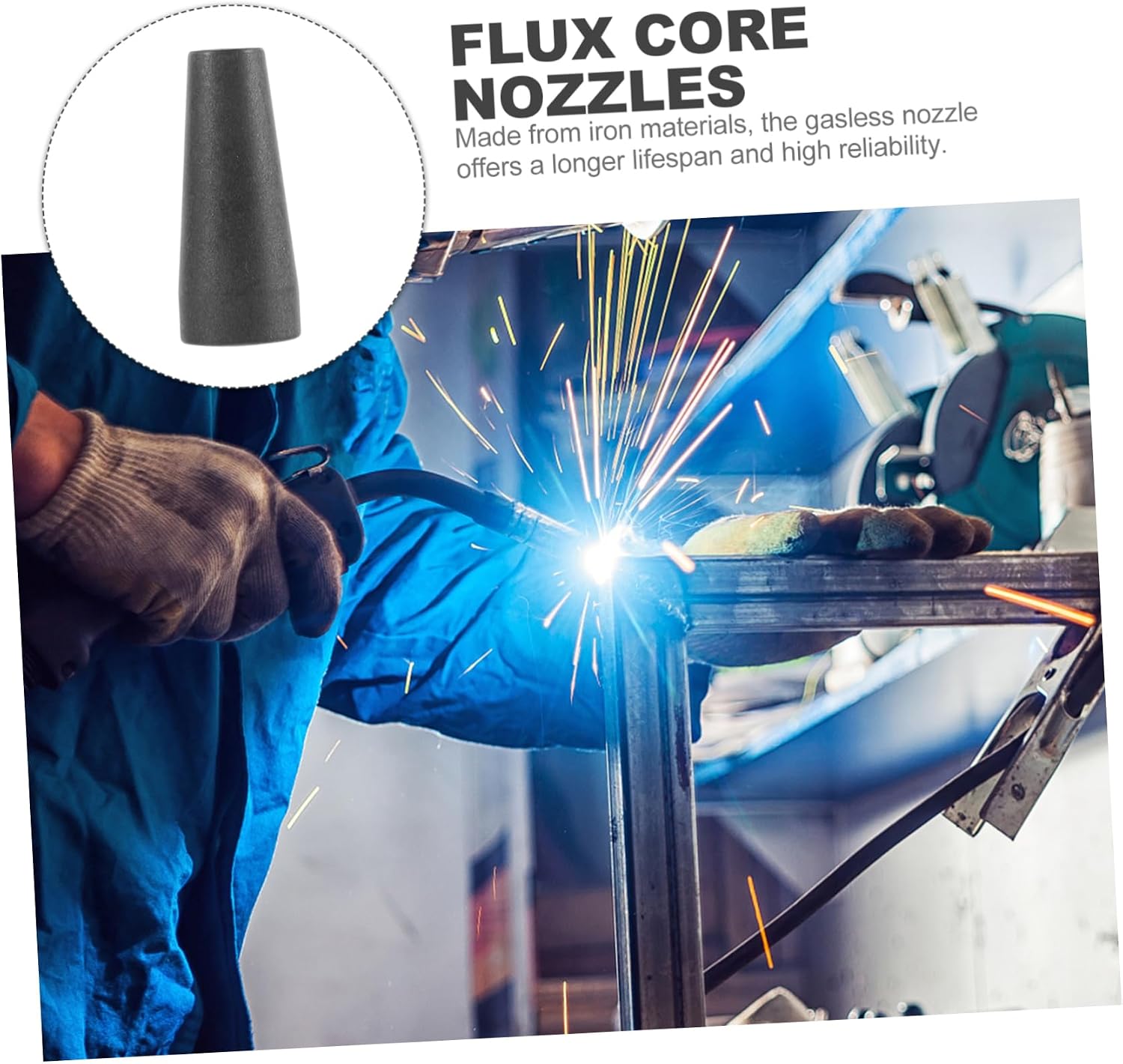 2pcs Gasless Nozzle Replacement Durable Welding Tips for Mig Enhanced Performance Easy to Install Suitable for Beginners and Professionals