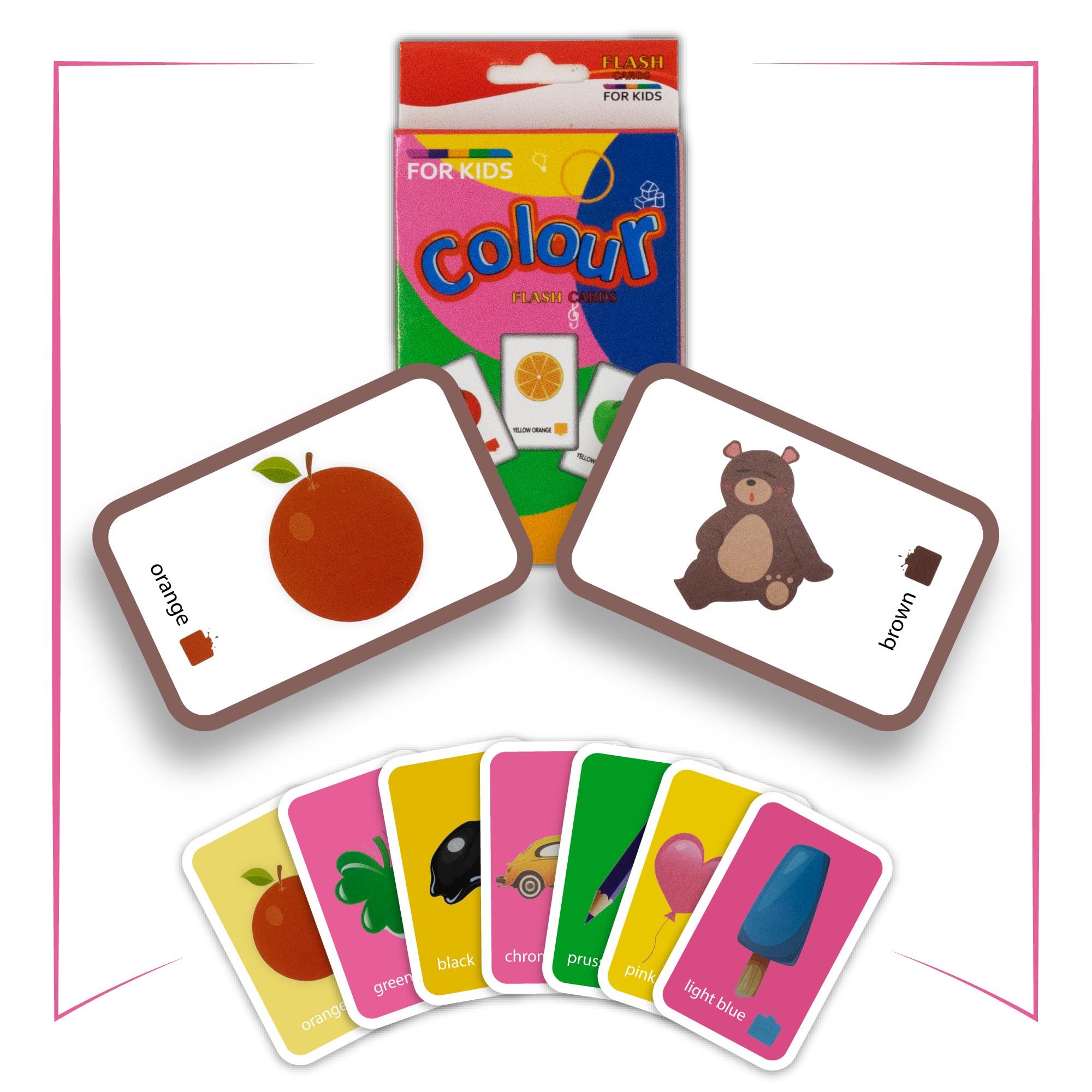 Sponsored Ad – 36pcs Flashcards - for Toddlers, Learning Flashcards Fun Learning and Educational Kids Cards-1 set -36pcs Educational Kids Cards with 72 Engaging Pictures (Double-Sided) (COLOURS)