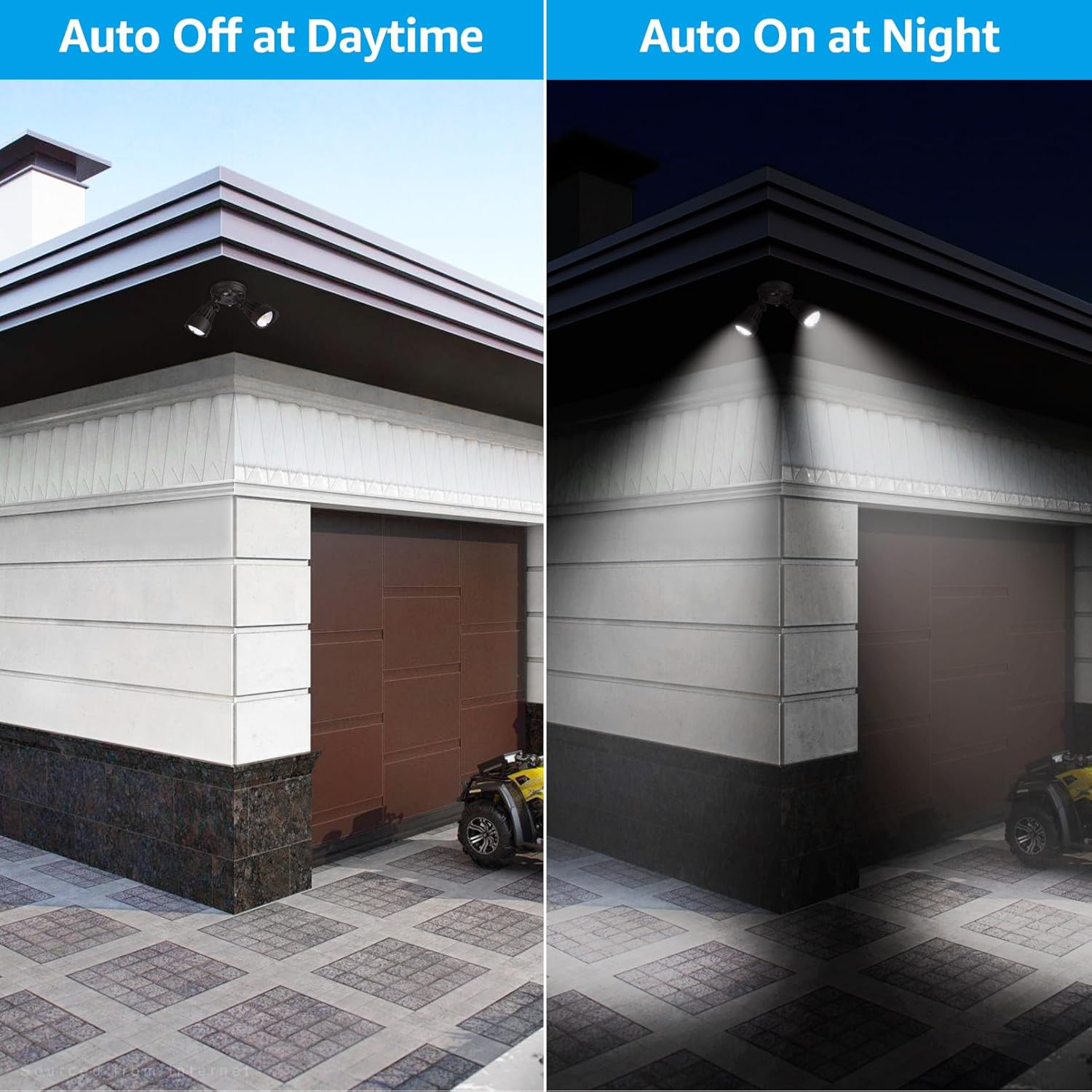 LEONLITE 3CCT Dusk to Dawn LED Security Lights, Adjustable Dual-Head Flood Light Outdoor with Photocell, 3000K/4000K/5000K Selectable, 25W(200W Equiv.), Wet Location, Aluminum, ETL Listed, Bronze