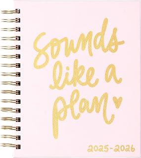 2025-2026 Eccolo Spiral Agenda Planner, Sounds Like Plan, Weekly & Monthly Pages, 18 Months, Sticker Sheets, Inspirational Quotes (7.75 x 8.75, July 2025 - Dec 2026)