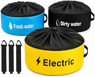 Wohnmobil-Schlauch-Aufbewahrungstasche, 3 Stück, wasserdicht, Organizer für Abwasserschläuche, Frisch- und Schwarzwasserschläuche, elektrische Kabel und Gartenschlauch