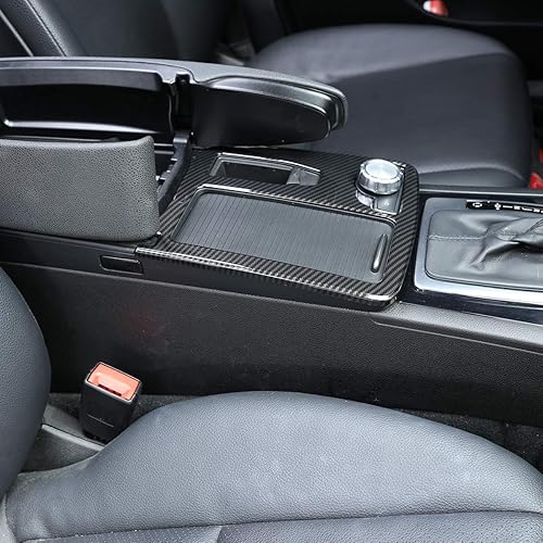 Miniatura 4 de CHEYA ABS estilo fibra de carbono consola central portavasos, cubierta de marco para Mercedes Benz Clase C W204 2008-2013 conducción izquierda