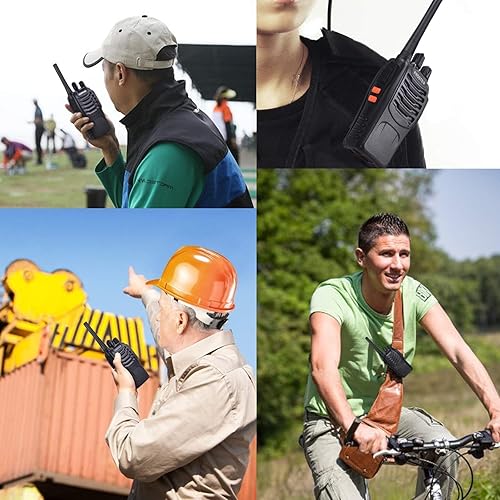 Miniatura 6 de Proster Walkie Talkies recargables 1 par radios bidireccionales de largo alcance de 16 canales con cargador USB micrófono de auricular transceptor