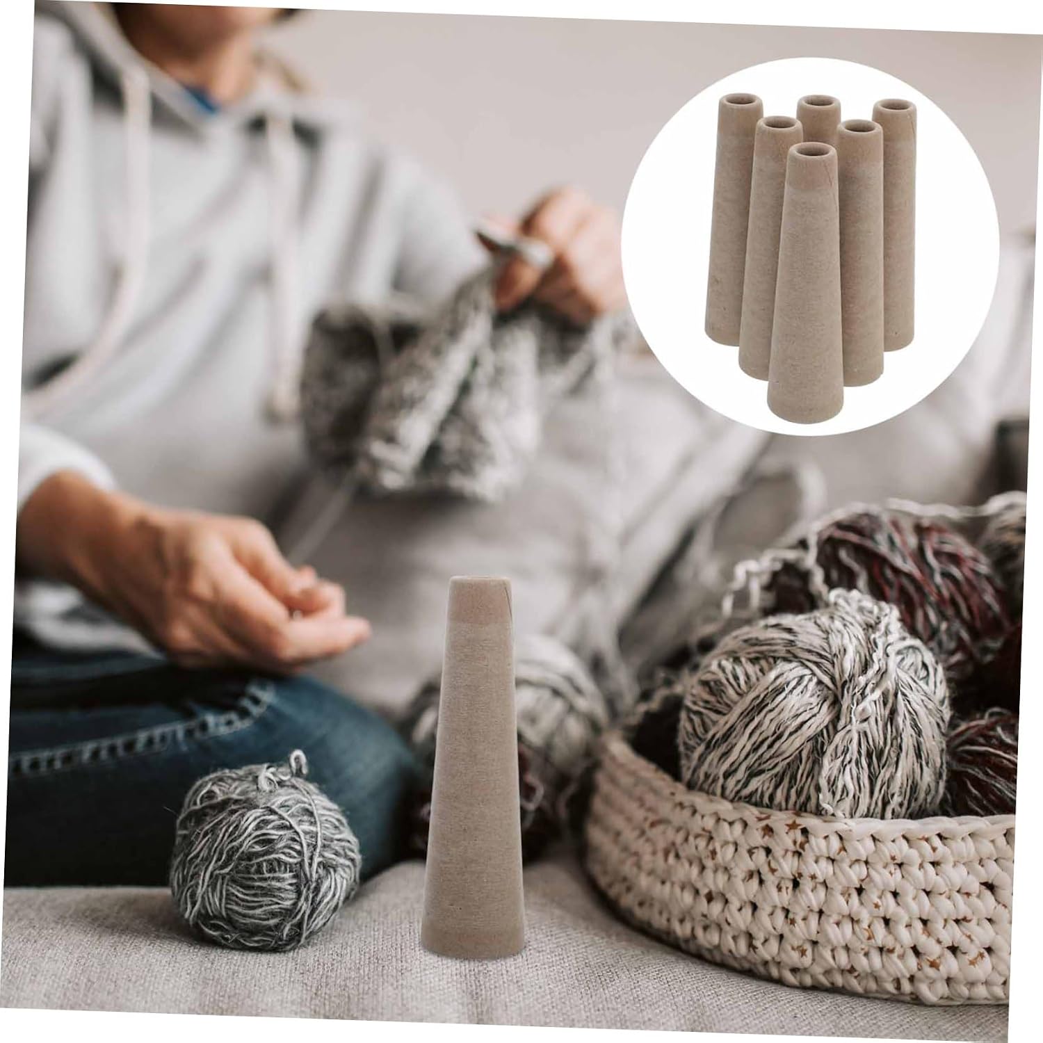 HEALSOPTHY 6pcs Efficient Yarn Winding Knitting Supplies Yarn Spools Home Winder Tube Spinner