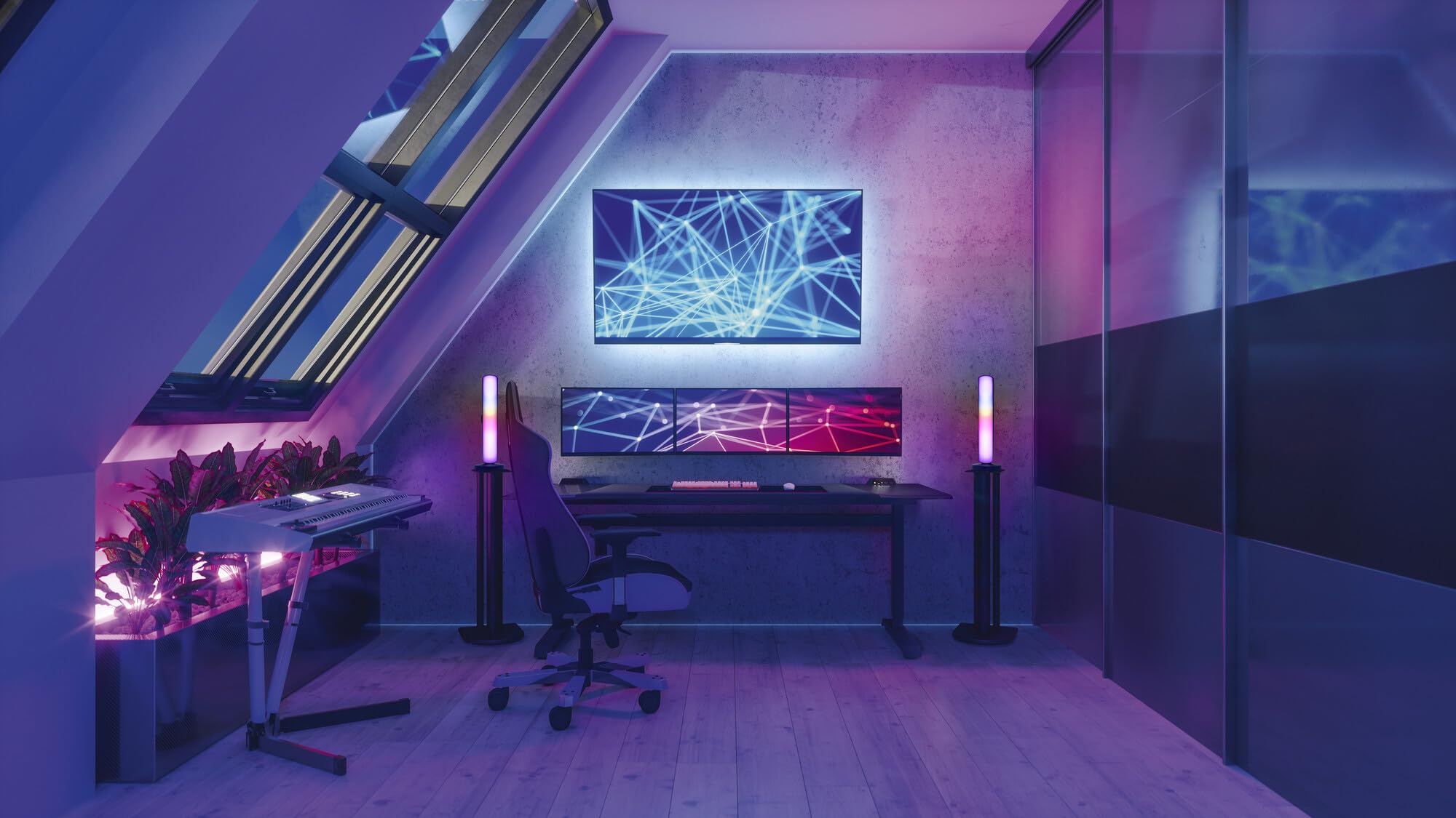 Lampa podłogowa LEDVANCE SMART+ WIFI,mała,czarna,2x 2,5W,2x 480lm,możliwość ściemniania,funkcja DIY & rytm muzyczny,długa żywotność,możliwość sterowania przez aplikację,2700-6500K