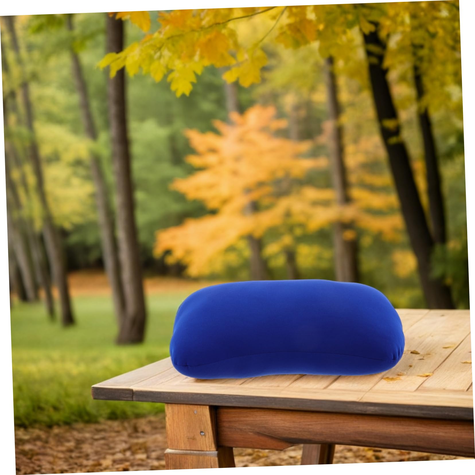 Kisangel Almohada de Viaje Pequeña de Espuma Partículas, Cojín Portátil para Camping Azul, Soporte Ergonómico para Cuello, Ligera y Fácil de Limpiar, Adecuado para Senderismo y Exteriores