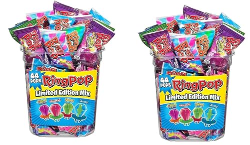 Ring Pop Chupones de paletas envueltos individualmente en surtido de 5 sabores variados