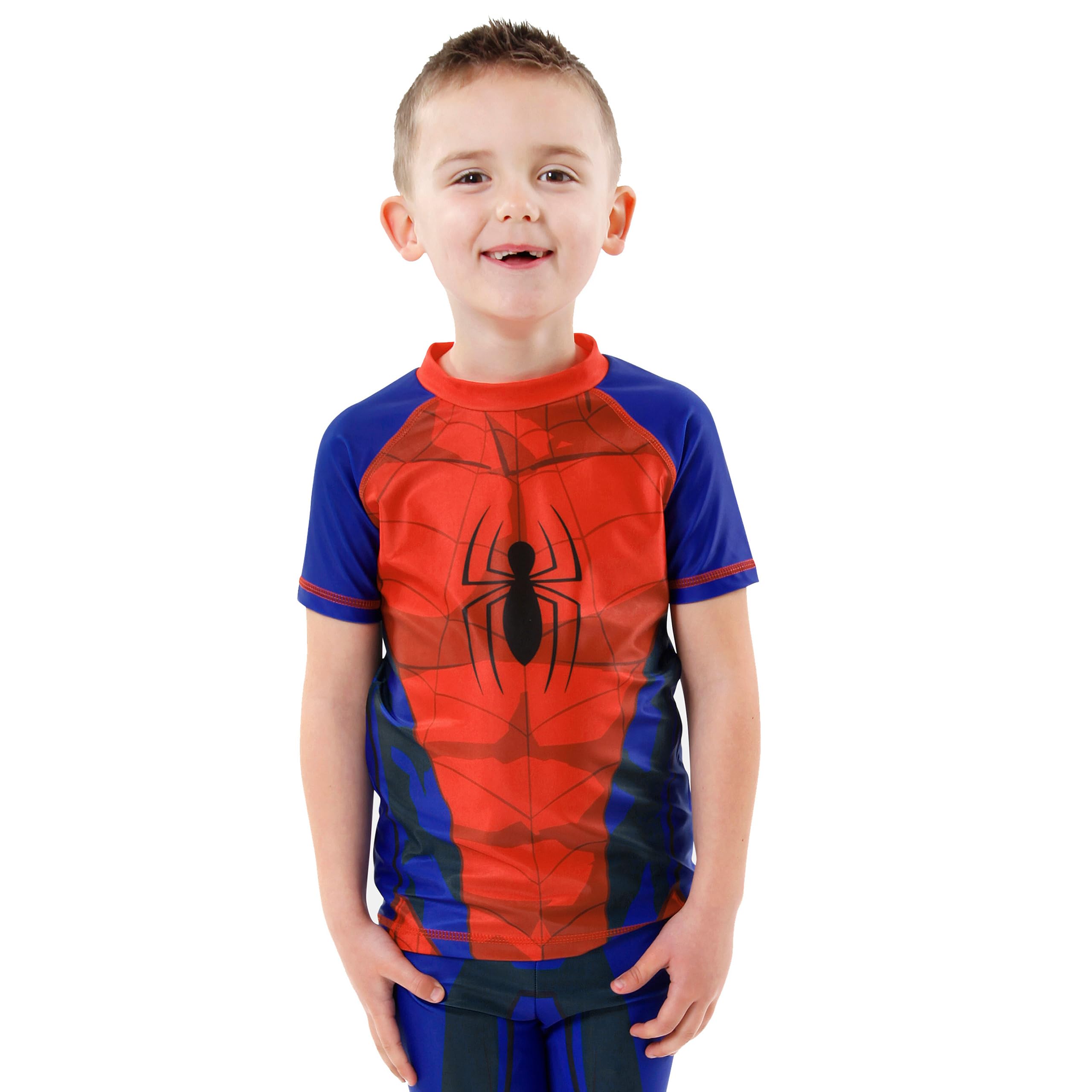 Costume Spiderman Bambino Mare | Set Spider Man Bambino | Costume da Bagno Spiderman Ragazzo | da 18 Mesi A 8 Anni | Prodotto Spider-Man con Licenza Ufficiale