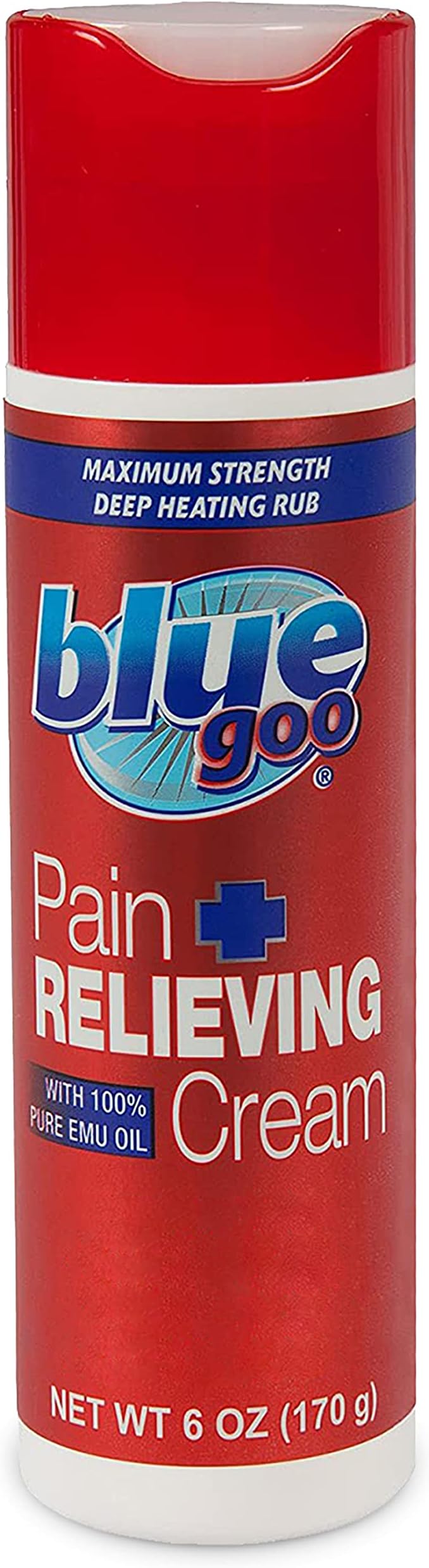 Blue Goo Pain Relieving Cream – FSA & HSA Eligible, Maximum Strength, Deep Heating Rub, Made w/ 100% Pure Emu Oil, 6 oz (1 Pack)