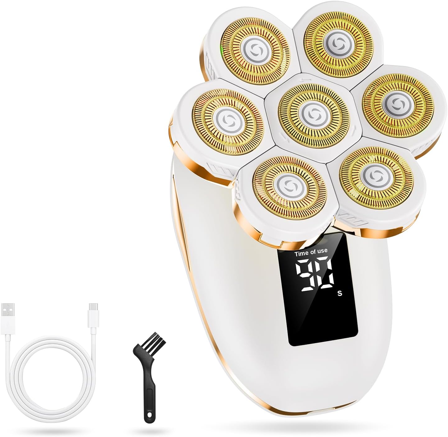 Electric Razors for Women 7D Cordless Shaver with Detachable Head (Gold)