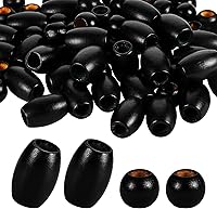 Vista 13 de WILLBOND 130 cuentas de madera de macramé sueltas con agujero grande de 0.394 pulgadas (0.394 in) para kits de fabricación de macramé, suministros