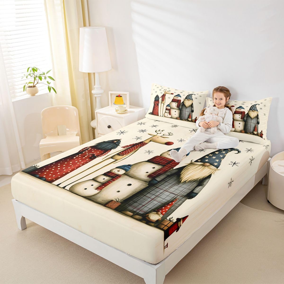 Erosebridal Christmas Gnome Bed Sheets Set Full image 5