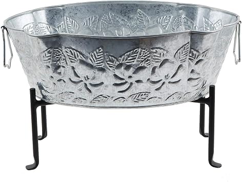 Embossed Oval Tub with Folding Stand