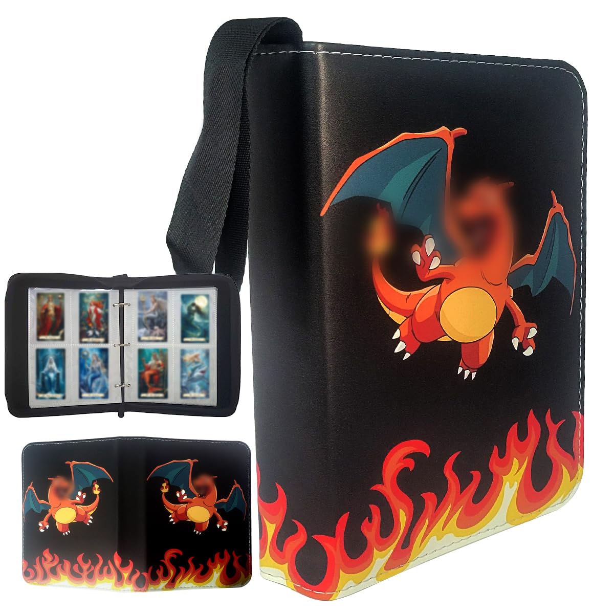 Ruayia 4-Pocket Card Binder, 100 Pages 400 Pockets PU Waterproof Card Folder, Card Collection Binder with Zipper, Portable Trading Card Album - Style 3 โ image 1