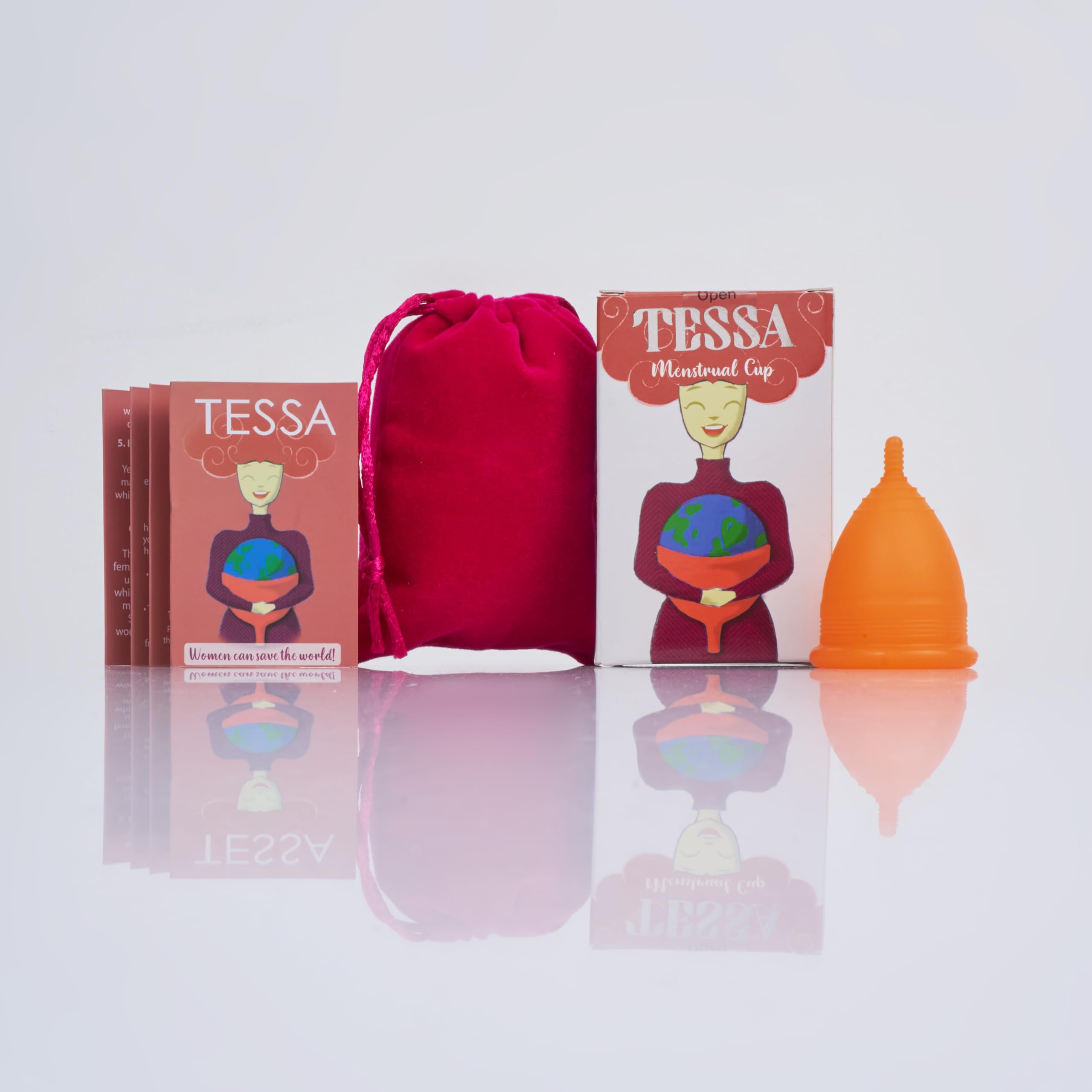 TESSA Reusable Menstrual Cup for Women – Small | 100% Medical Grade Silicone | BPA Free | Made in India | Leak-Proof Up to 10 Hours | Rash & Odour Free | Eco-Friendly Period Cup (Orange)