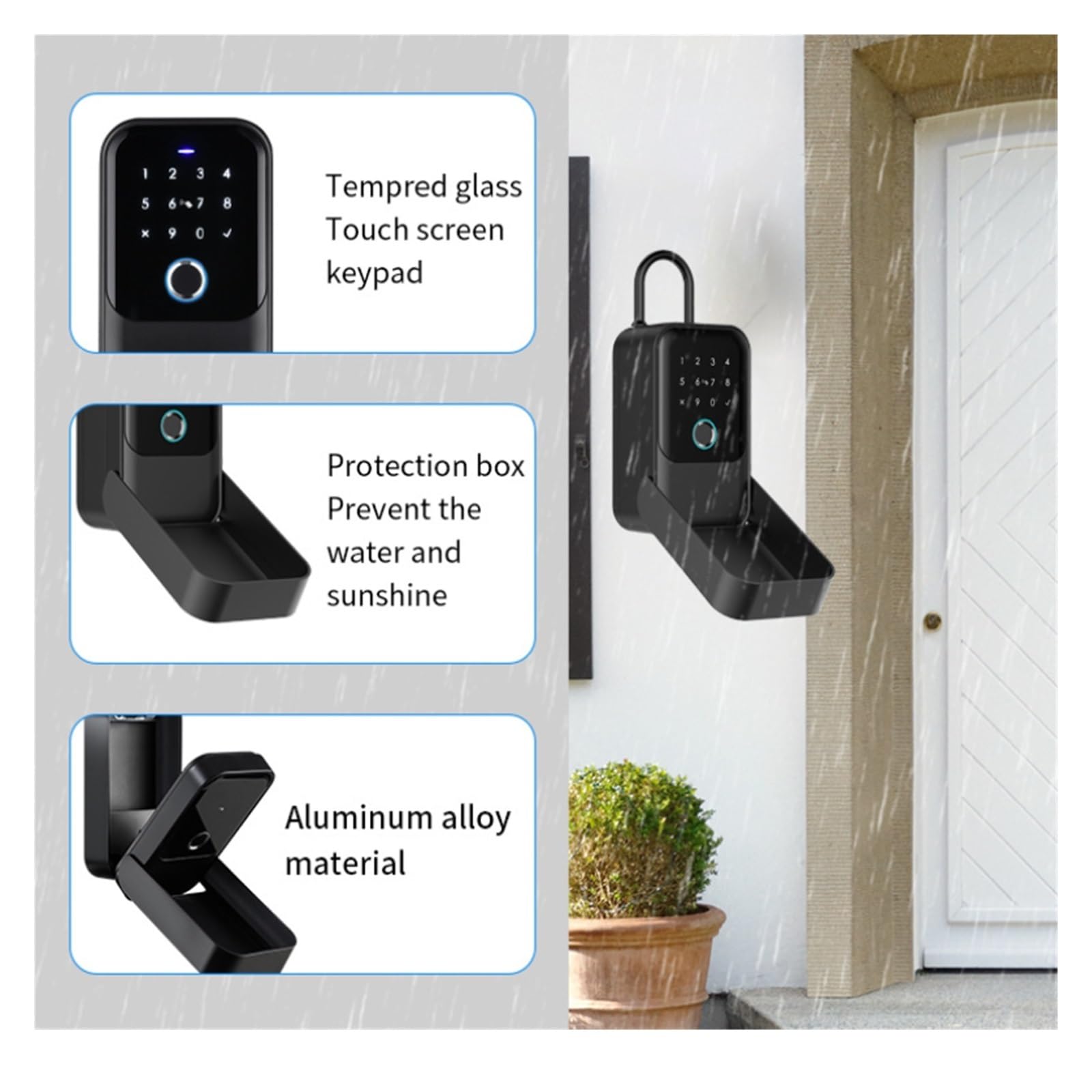 Sejf, Smartkey Lock Box Bezprzewodowy sejf na klucze elektroniczne z blokadą Bluetooth Smartlock do kłódki kluczem domowym(K5 TY)