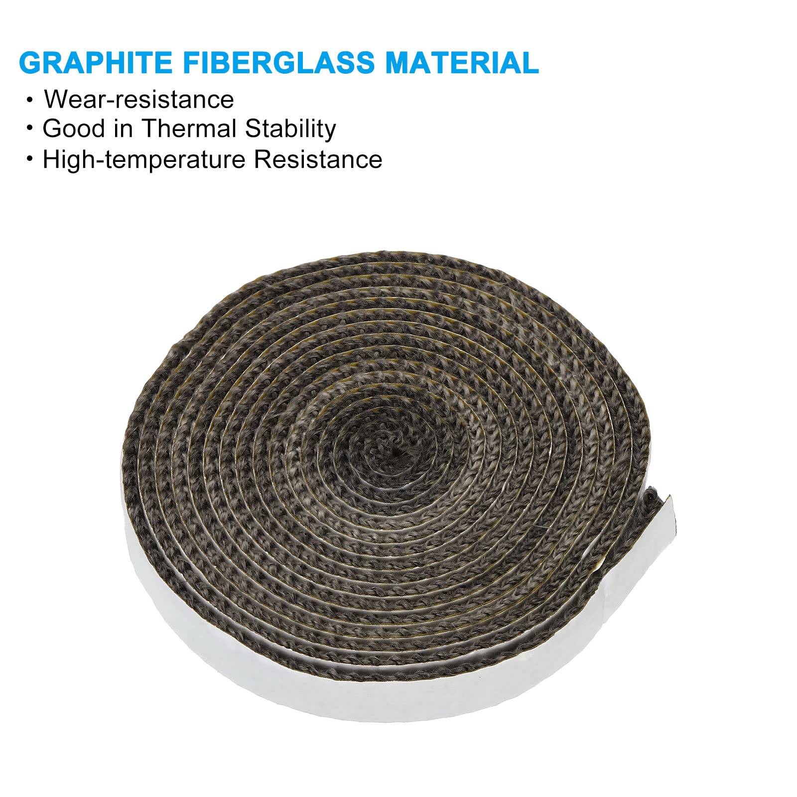 Corda nera per stufa a legna,3 Metri 10mm,Guarnizione per Porta Stufa,Guarnizione Camino,Fibra di Vetro Corda Ignifuga,per Sportello Stufa Pellet Termocamino Forno Caldaia