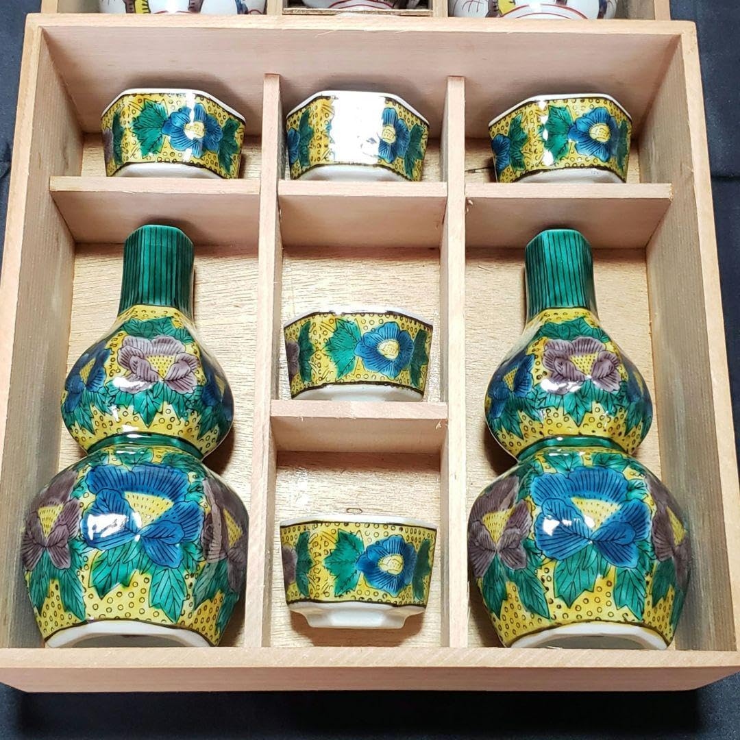 1504 萩焼 酒器セット 徳利2 猪口5 未使用 1504 萩焼 酒