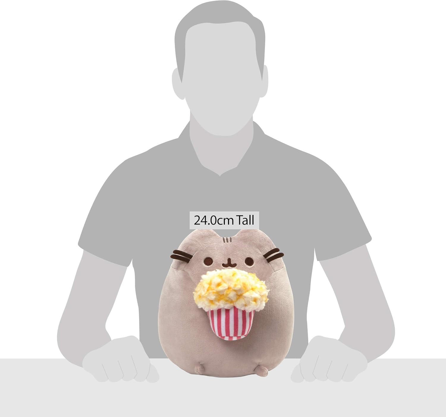 GUND Pusheen Snackables Popcorn Cat Stuffed Plush, Gray, 9.5 in