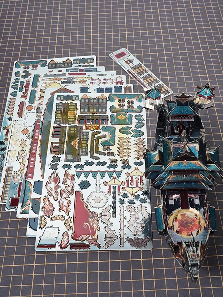 Puzzle metalowe 3D dla dorosłych, metalowy zestaw modeli do składania smoka, statki DIY mechaniczny montaż metalowy, entuzjaści modeli statków, dekoracje do domowego biura prezenty 351 sztuk.