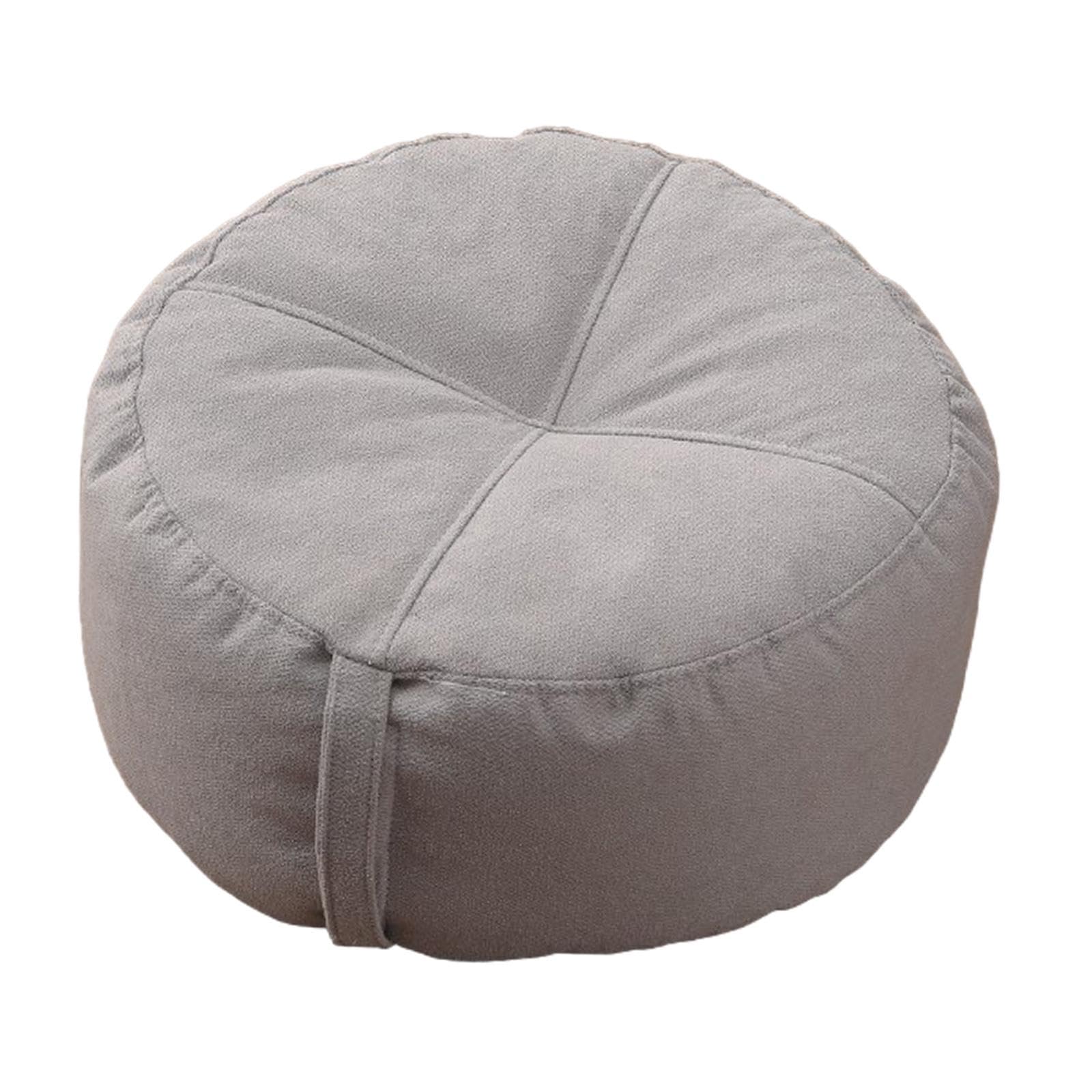 Cuscino Rotondo da Pavimento, Comodo Cuscino per Sedersi a Terra, Cuscino da Meditazione, Cuscino per Divano. Realizzato in Lino Resistente per Uso in, Grigio