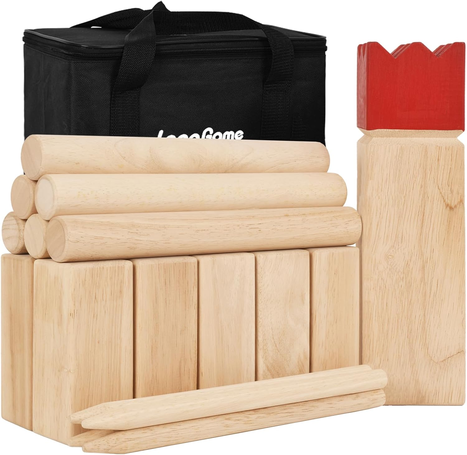 Kubb Yard Game Set Yard Lawn Beach Toss Games Premium Set for Kids & Adults Hardwood Viking Outdoor Games for Adults and Family with Carry Bag