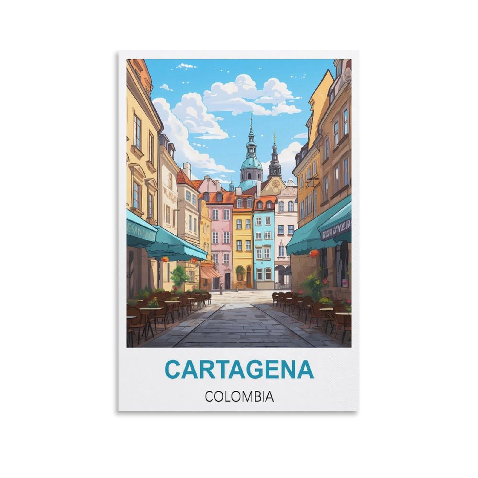 Vintage Metal Tin Sign,Cartagena Colombias,Travel Tin Signs Metal Poster Wall Decor Office Cafe Bathroom Badroom 30x30cm