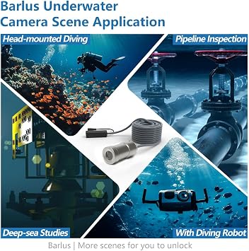 Mini Underwater IP Camera 50FPS 1080P HD Titanium Pressure Resistant 1000m for Deep Sea Scientific Research & ROV Operations with 32FT Cable