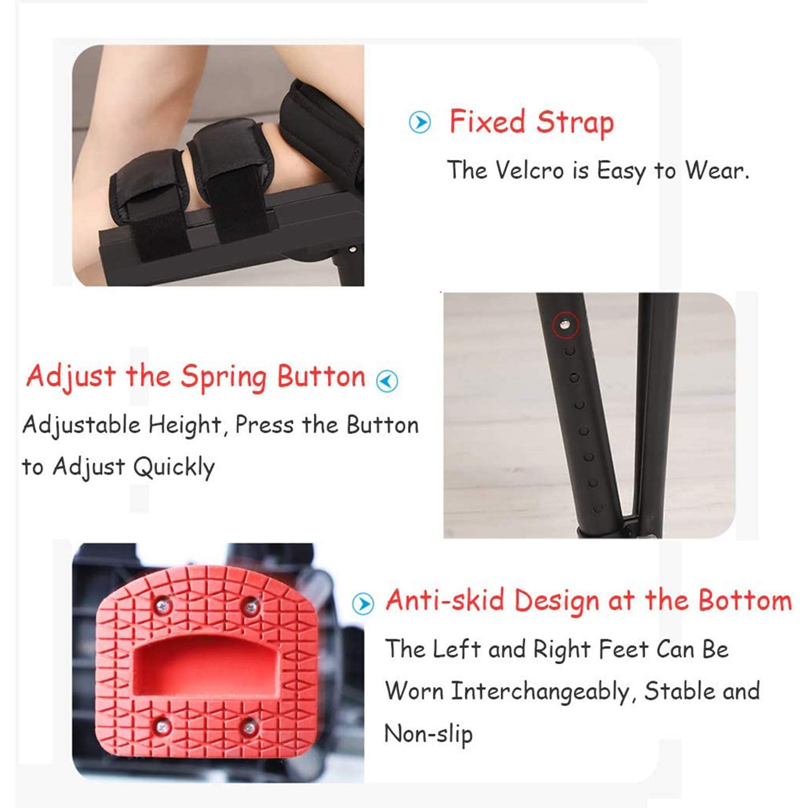 Amazon.co.jp: 調整可能なハンズフリー膝松葉杖、ニーウォーカー、膝