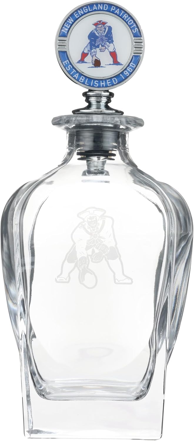 The Memory Company Officially Licensed NFL Team Spirit Decanter Set - Premium Glass Decanter with Team Mascot Stopper, 750ml Capacity, Official NFL Licensed Bar Collection, Whiskey Bourbon Gift
