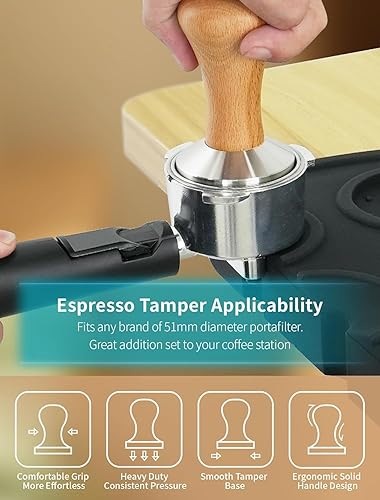 Miniatura 3 de Gevi Jarra de espuma de leche de 12 onzas  11.8 fl oz para café con leche, café y café con leche con distribuidor de café de 2.008 in, 16 plantillas