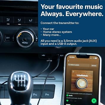 MMOBIEL Bluetooth AUX Adapter USB 3.5mm AUX BT Car Adapter - USB Bluetooth to 3.5mm Jack with Microphone Wireless Receiver for Music and Handsfree Calling