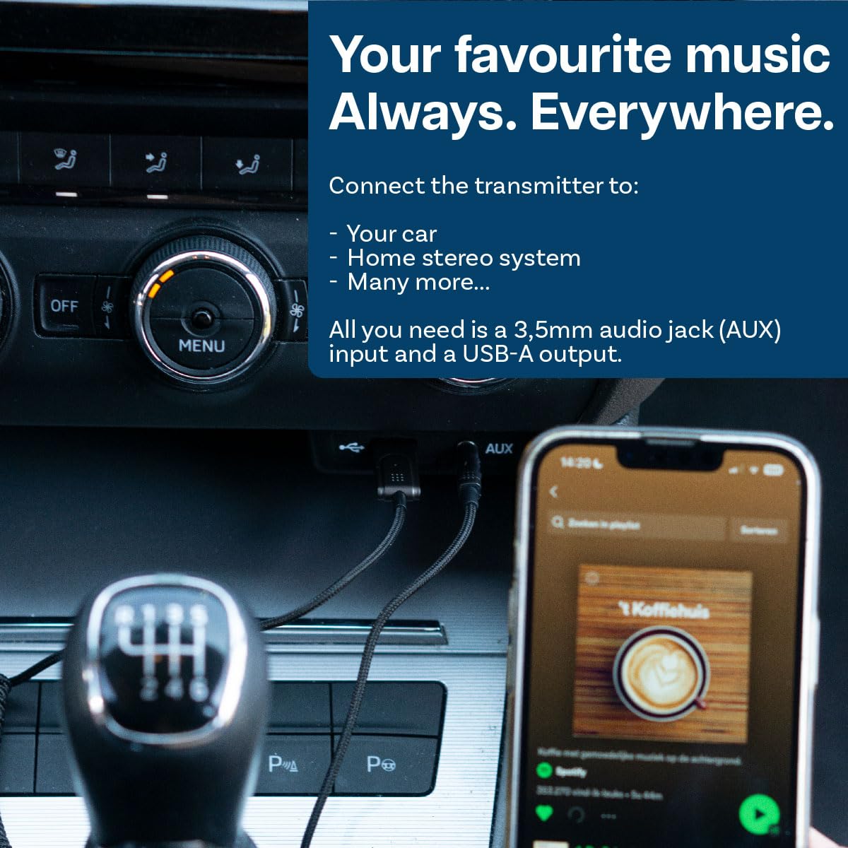 MMOBIEL Adattatore AUX Bluetooth USB - Ricevitore Bluetooth per Auto da 3,5 mm - Adattatore AUX BT - USB-A a jack da 3,5 mm con Microfono Ricevitore Wireless per Musica e Chiamate in Vivavoce