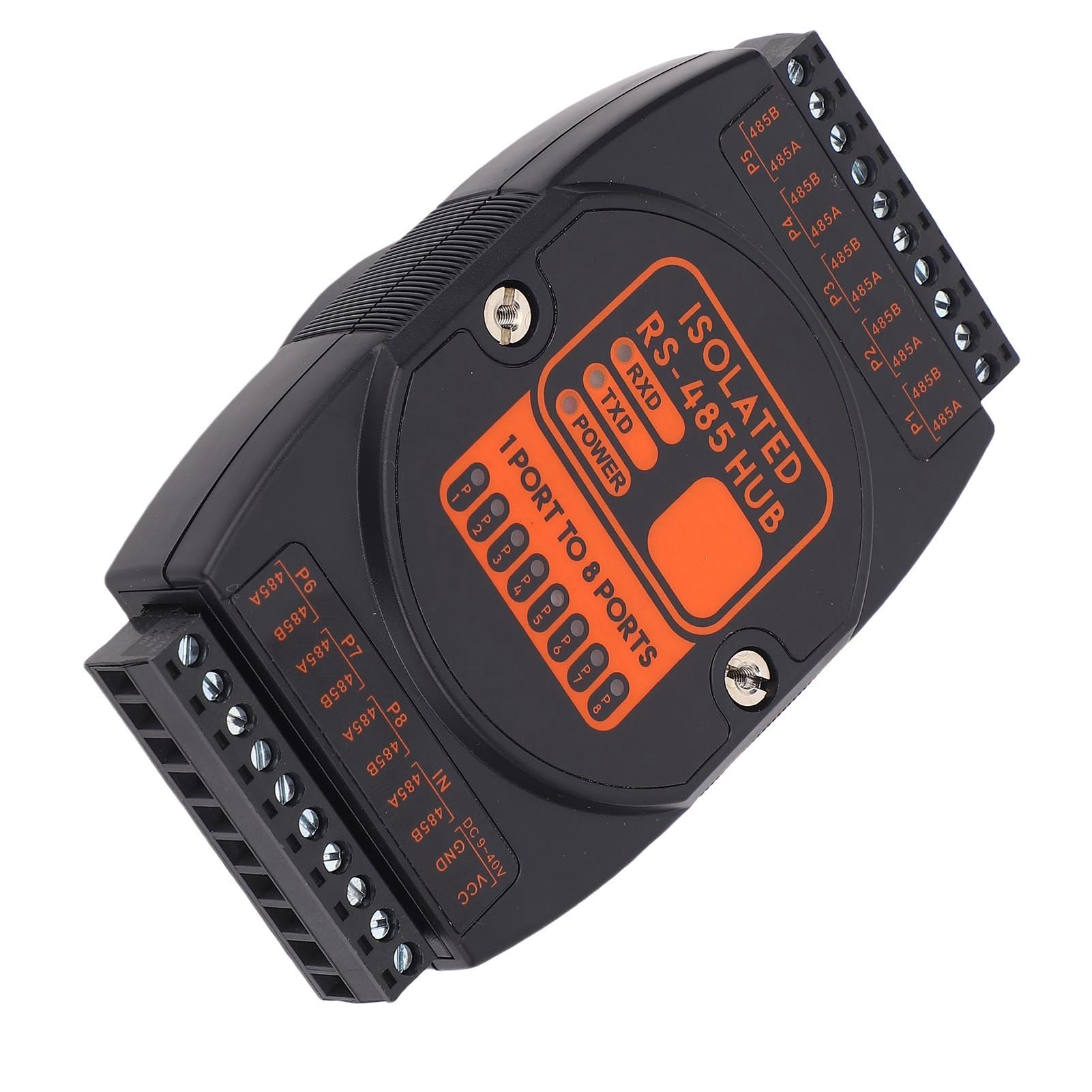 Ejoyous Hub 485, Ripetitore 485 Isolato in ABS 1 Ingresso 8 Uscite, Isolamento 2500 Vrms da 9 a 40 V CC da 300 Bps a 115,2 Kbps, per Espansione di Rete Industriale e Sistemi di Controllo per Esterni