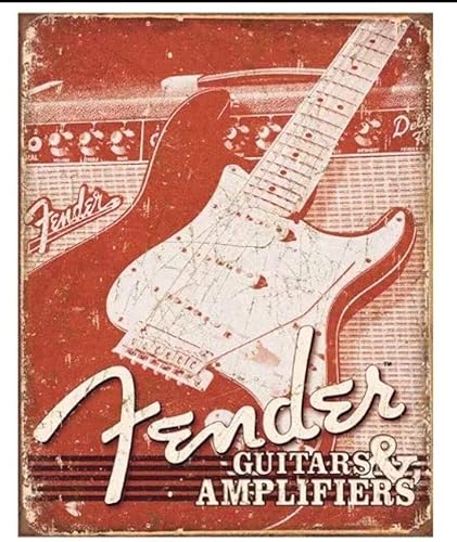 ShopForAllYou - Letrero retro vintage de metal para guitarra eléctrica y amperios