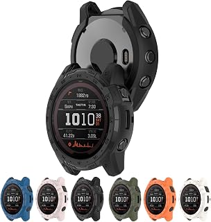 Compatible with Garmin Tactix 7 Amoled TPU Protective Case Cover, Smartwatch Protective Case Cover Shell Soft and Durable Watch Accessories(Black)