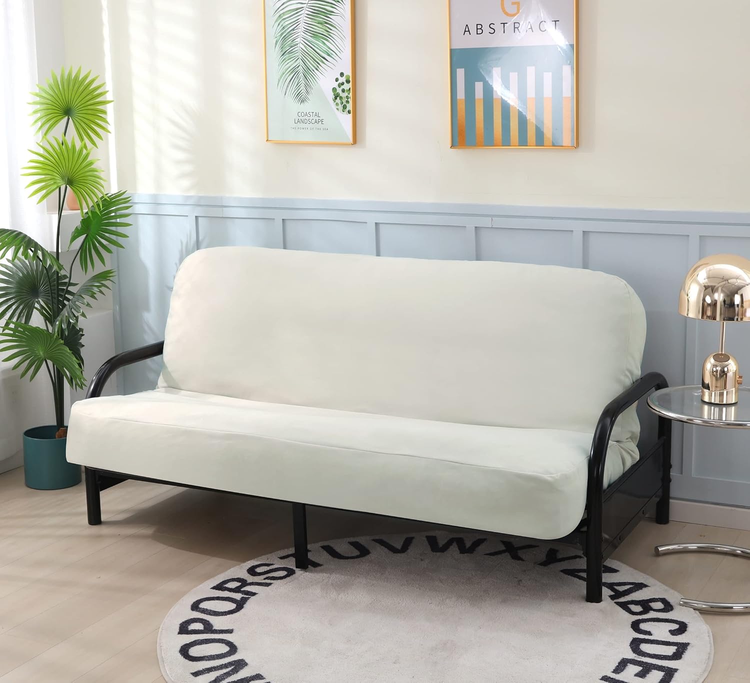 OctoRose Full Size 54x75x8inch 3 Side Zipper Classic Soft Micro Suede Futon Cover / Slipcover / Sofa Day Bed Mattress Cover / Machine Washable Couch Protector (Cover ONLY) (Khaki) : Home & Kitchen