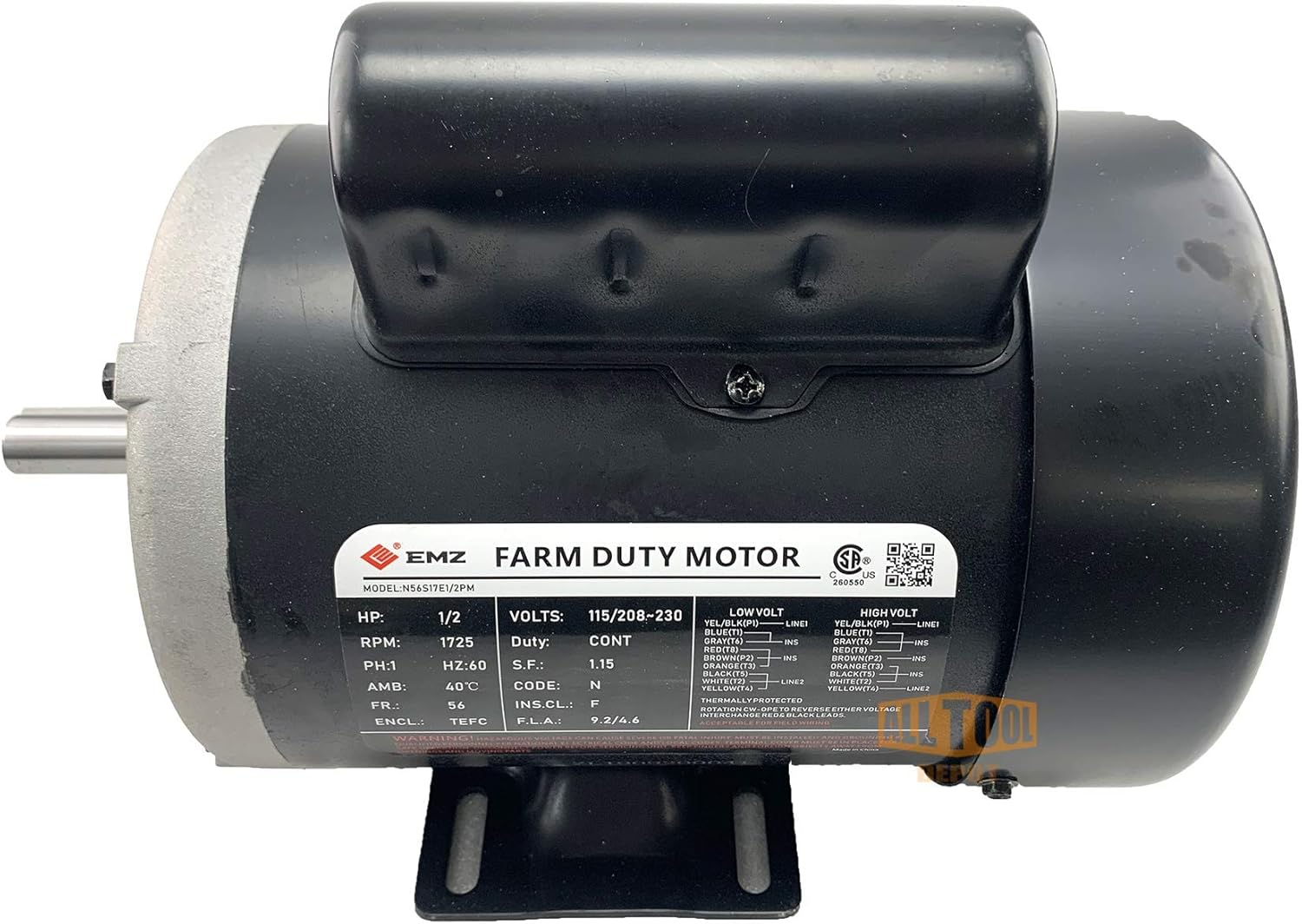 ❤ Crаzу Dеаlѕ NEW 1/2 HP Single Phase TEFC FARM Duty NEMA Electric Motor, 1725 RPM, 56 Frame, 5/8 Shaft Diameter, 115/208~230 VOLT