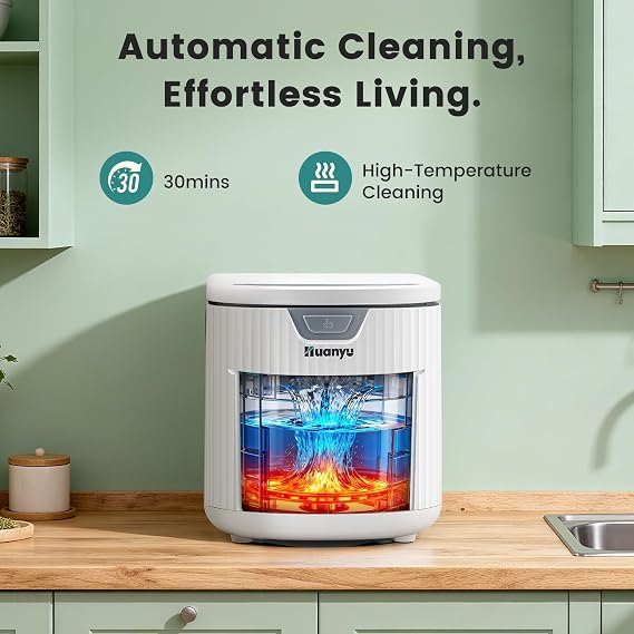 Huanyu Electric Kitchen Compost Bin 2.5L Electric Composter for Kitchen Odorless Indoor Food Recycler with Auto Cleaning Function Low Noise Composter Indoor Electric