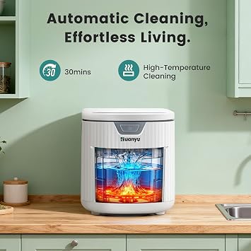 Huanyu Electric Kitchen Compost Bin 2.5L Electric Composter for Kitchen Odorless Indoor Food Recycler with Auto Cleaning Function Low Noise Composter Indoor Electric