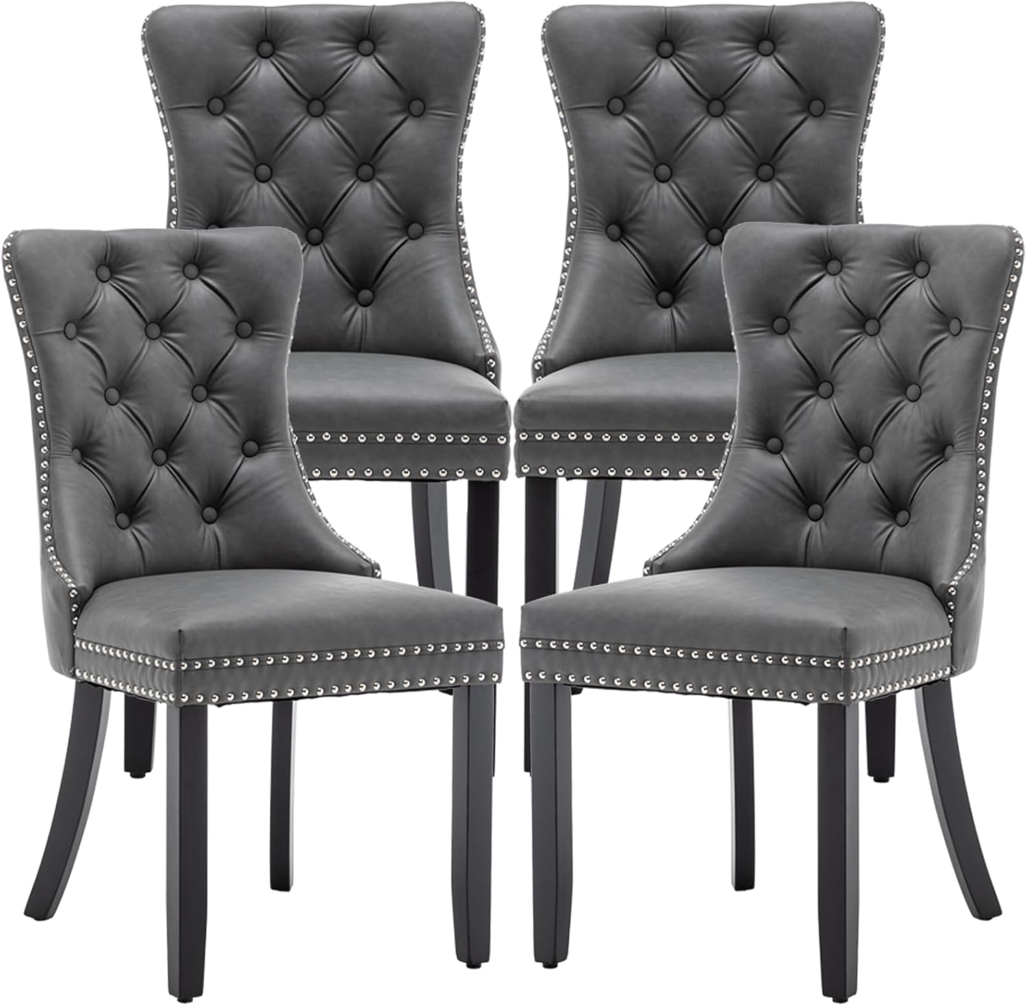 Leather Dining Chairs Set of 4, Upholstered Dining Room