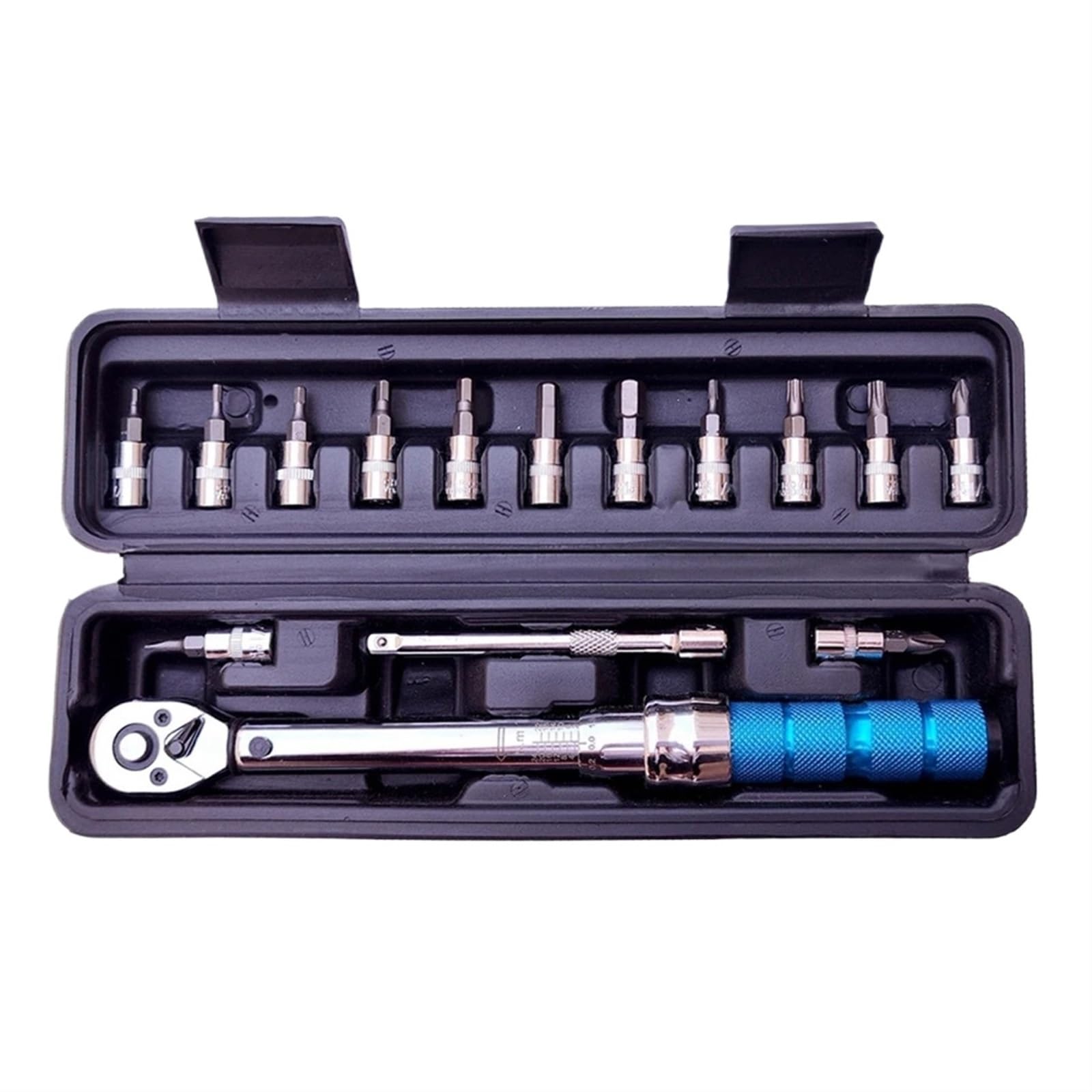 Coffret Clé Dynamométrique 15 Douilles Allen 2 à 24 Mm – Réglable – Pour Vélo Et Moto