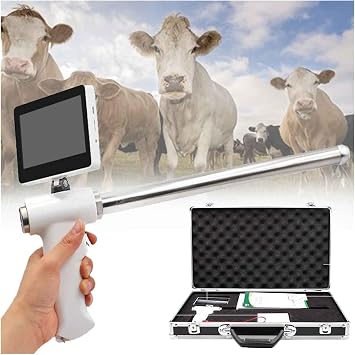 Cattle Insemination AI Gun with Heating function, Artificial Insemination Kit for Cows/Horses , Professional Insemination Gun with Visual LCD Screen for Cow Cattle, Veterinary Breeding Kit Device