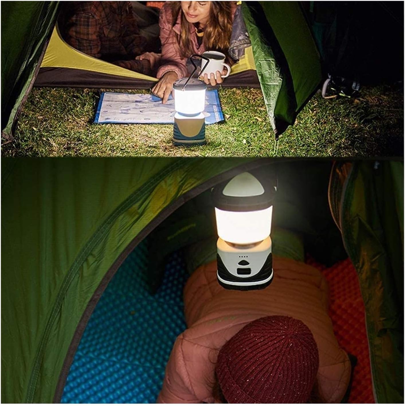 Camping Lantern Battery Powered LED with 300LM 3 Light Modes Waterproof Tent Light for Hurricane Emergency Survival Kits Hiking Fishing Home and More