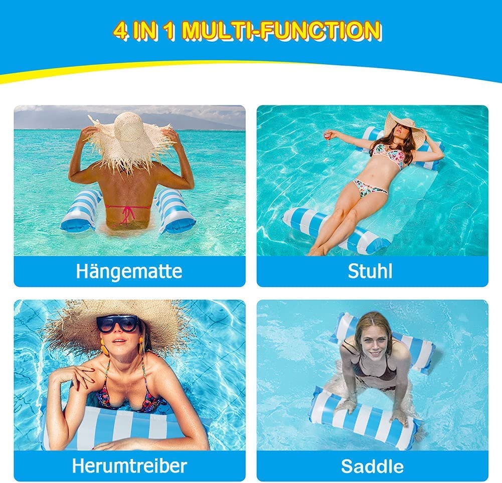 2 materassi ad aria per piscina, giocattolo per adulti, 4 in 1, accessori gonfiabili, accessori per piscina, amaca ad acqua, amaca per poltrona, materassi, seduta